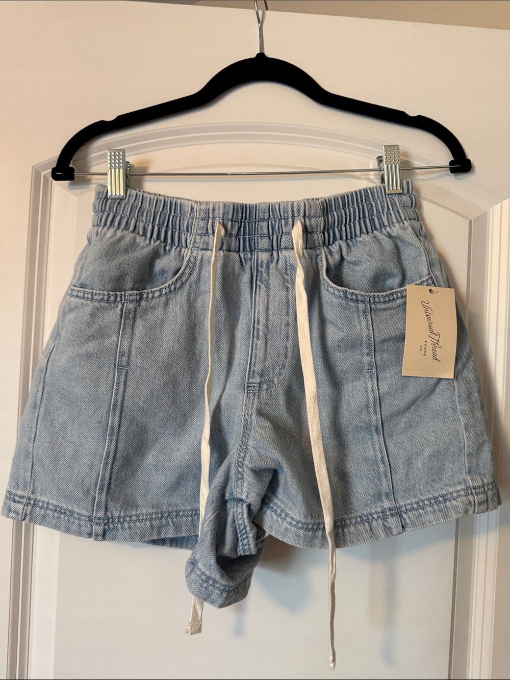 Universal Thread High Rise Drawstring Denim Beach Shorts